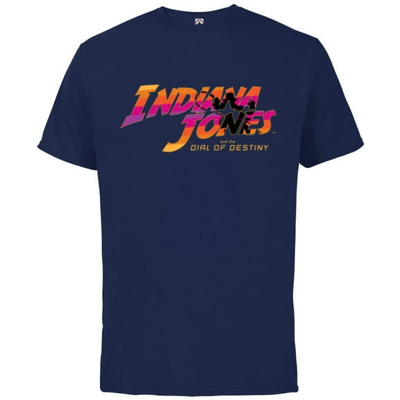 Lucasfilm Indiana Jones and the Dial of Destiny ‘60s Logo - Short Sleeve Cotton T-Shirt for Adults - Customized-Athletic Navy