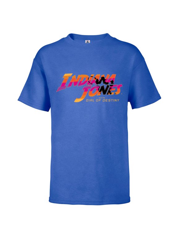 Lucasfilm Indiana Jones and the Dial of Destiny ‘60s Logo - Short Sleeve T-Shirt for Kids - Customized-Royal