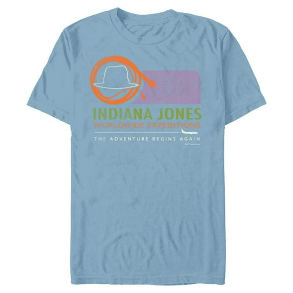 Lucasfilm Indiana Jones and the Dial of Destiny Expeditions - Short Sleeve Blended T-Shirt for Adults - Customized-Ocean Blue