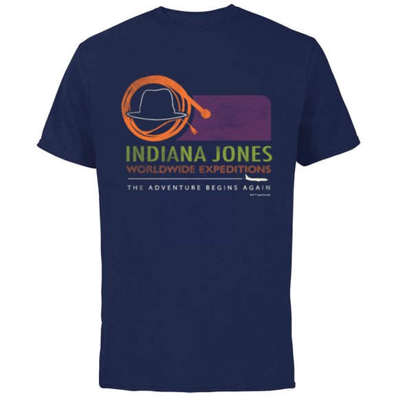 Lucasfilm Indiana Jones and the Dial of Destiny Expeditions - Short Sleeve Cotton T-Shirt for Adults - Customized-Navy