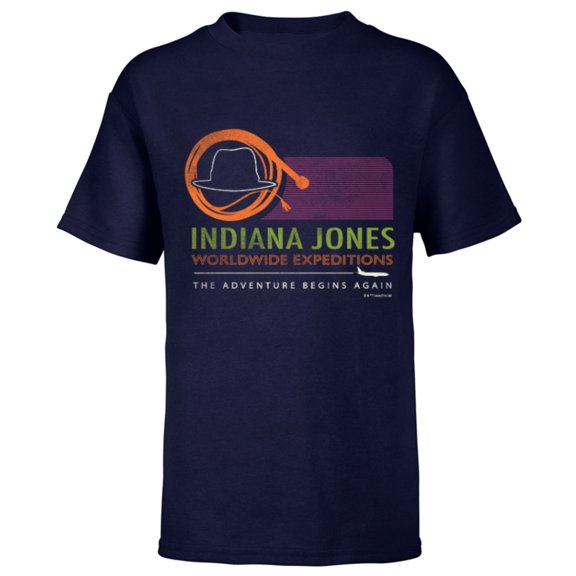 Lucasfilm Indiana Jones and the Dial of Destiny Expeditions - Short Sleeve T-Shirt for Kids - Customized-Navy
