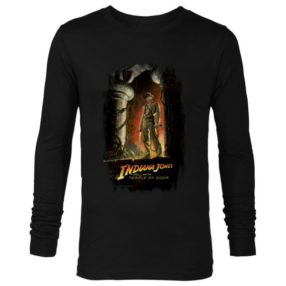 Lucasfilm Indiana Jones and the Temple of Doom Poster Art - Long Sleeve T-Shirt for Men - Customized-Black