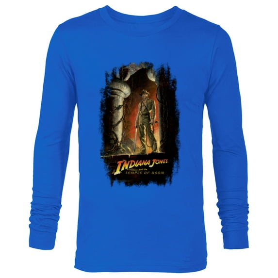 Lucasfilm Indiana Jones and the Temple of Doom Poster Art - Long Sleeve T-Shirt for Men - Customized-Navy