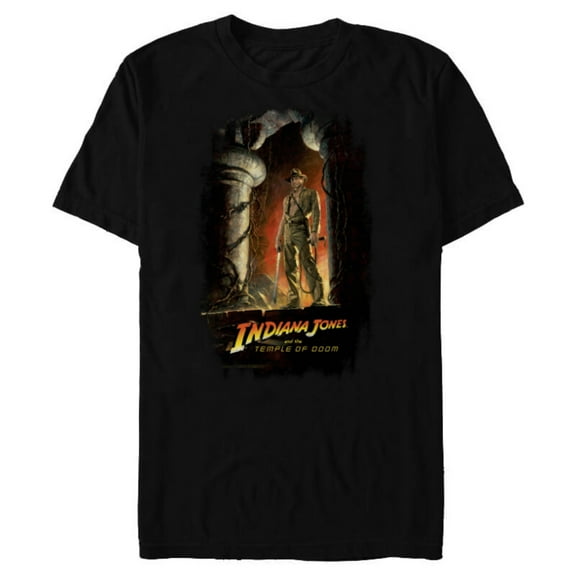 Lucasfilm Indiana Jones and the Temple of Doom Poster Art - Short Sleeve Blended T-Shirt for Adults - Customized-Black