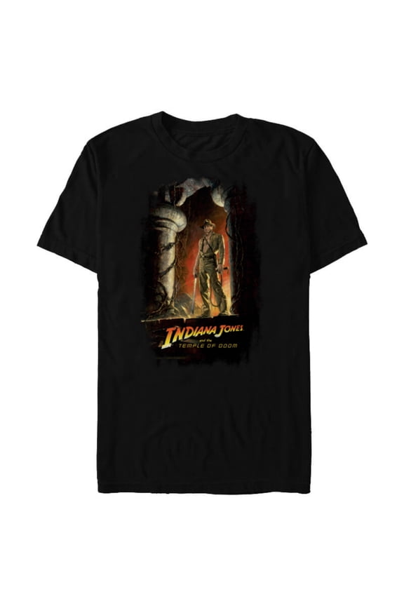 Lucasfilm Indiana Jones and the Temple of Doom Poster Art - Short Sleeve Blended T-Shirt for Adults - Customized-Black