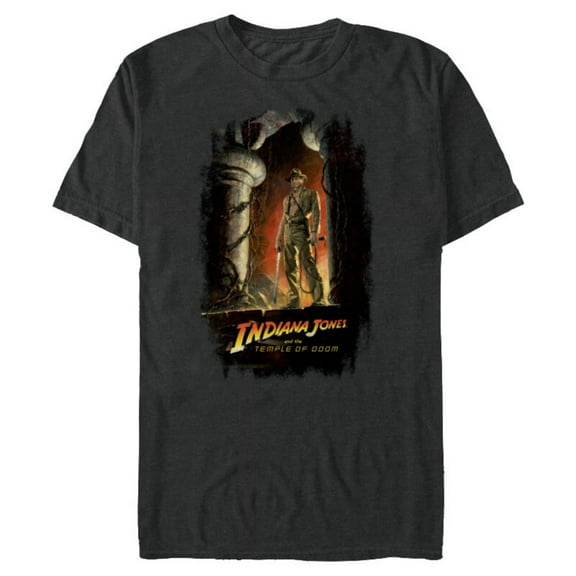 Lucasfilm Indiana Jones and the Temple of Doom Poster Art - Short Sleeve Blended T-Shirt for Adults - Customized-Dark Heather