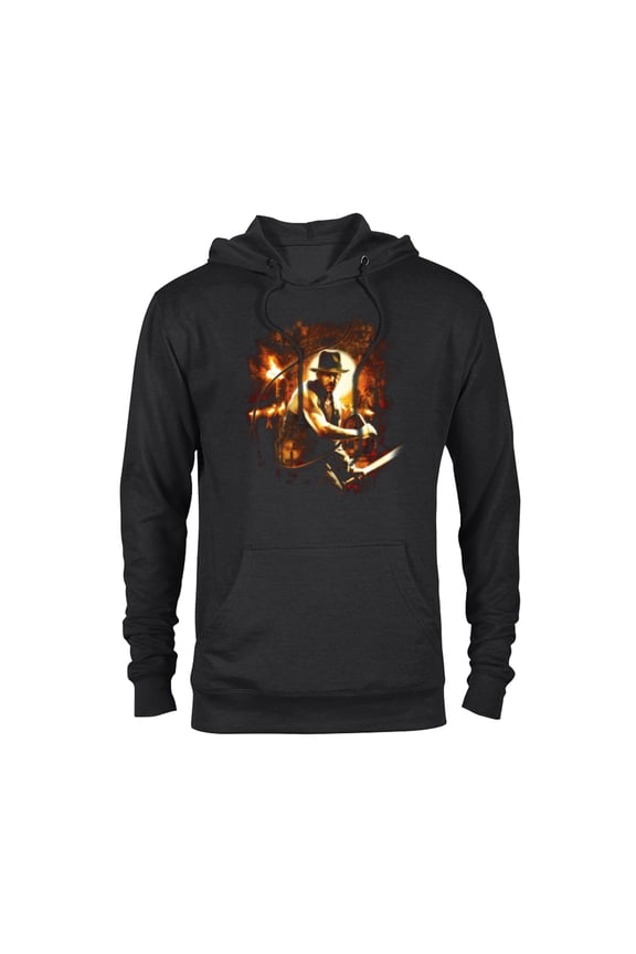 Lucasfilm Indiana Jones and the Temple of Doom with Whip - Pullover Hoodie for Adults - Customized-Black