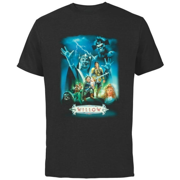 Lucasfilm Willow Illustrated Blue Movie Poster - Short Sleeve Cotton T-Shirt for Adults - Customized-Black