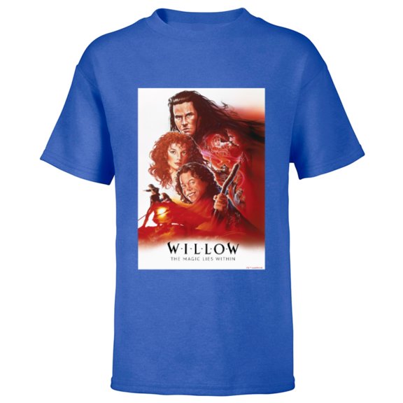 Lucasfilm Willow Illustrated Red Movie Poster - Short Sleeve T-Shirt for Kids - Customized-Royal