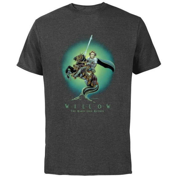 Lucasfilm Willow Movie General Kael on Horse Illustrated - Short Sleeve Cotton T-Shirt for Adults - Customized-Charcoal