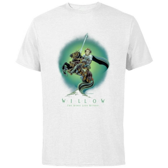 Lucasfilm Willow Movie General Kael on Horse Illustrated - Short Sleeve Cotton T-Shirt for Adults - Customized-White