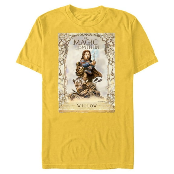 Lucasfilm Willow Movie The Magic Lies Within Archway Battle - Short Sleeve Blended T-Shirt for Adults - Customized-Yellow