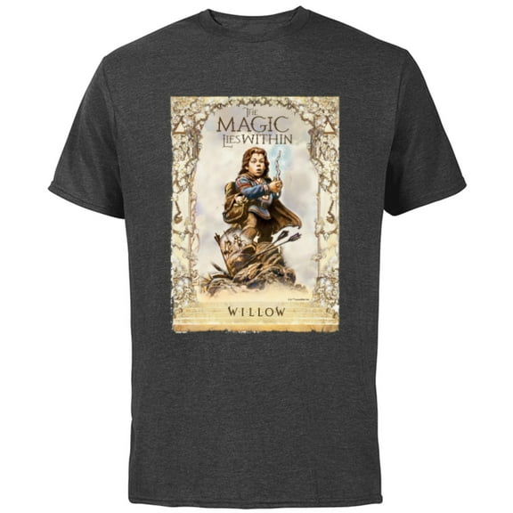 Lucasfilm Willow Movie The Magic Lies Within Archway Battle - Short Sleeve Cotton T-Shirt for Adults - Customized-Charcoal