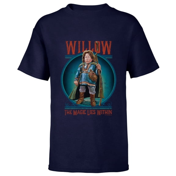 Lucasfilm Willow Movie Unlikely Hero The Magic Lies Within - Short Sleeve T-Shirt for Kids - Customized-Navy