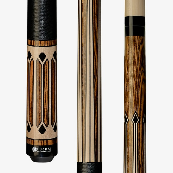Lucasi LZC35 Pool Cue - Natural Curly Maple Linen Wrap Uni-Loc - Flexpoint Shaft