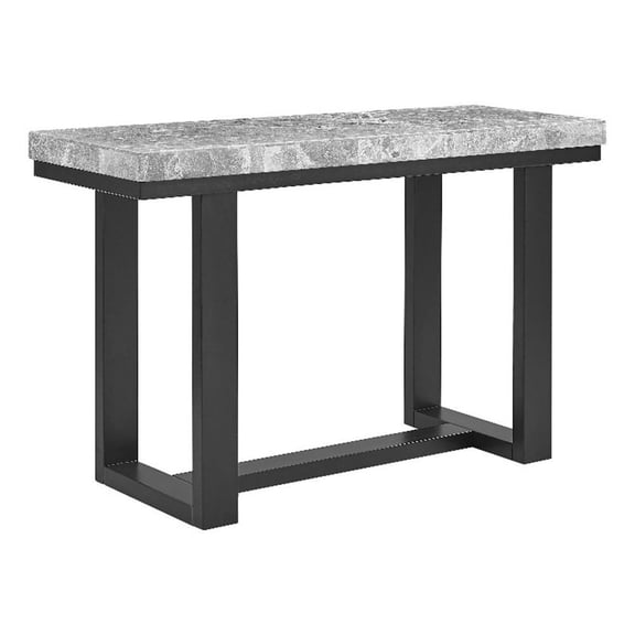 Steve Silver Lucca Gray Marble and Espresso Wood Sofa Table