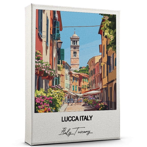 Lucca Italy Travel Canvas Wall Art Nature-Inspired Travel Decor with Scenic Views Italy Tuscany Canvas Wall Print A Captivating Gift for Adventure Seekers