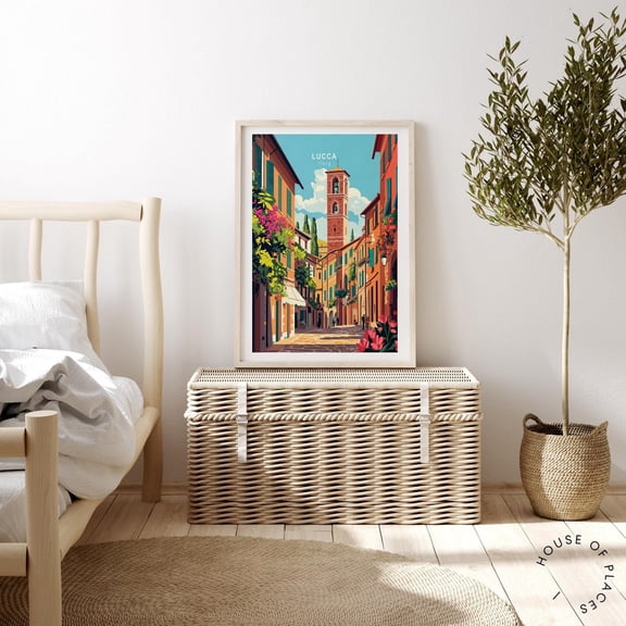 Lucca Italy Tuscany Minimalist Cityscape Home Decor