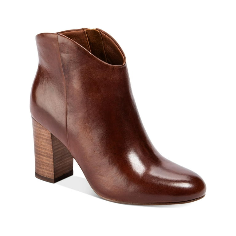 Lucca Lane Womens Alyce Leather Booties Ankle Boots Brown 8 Medium B M Walmart