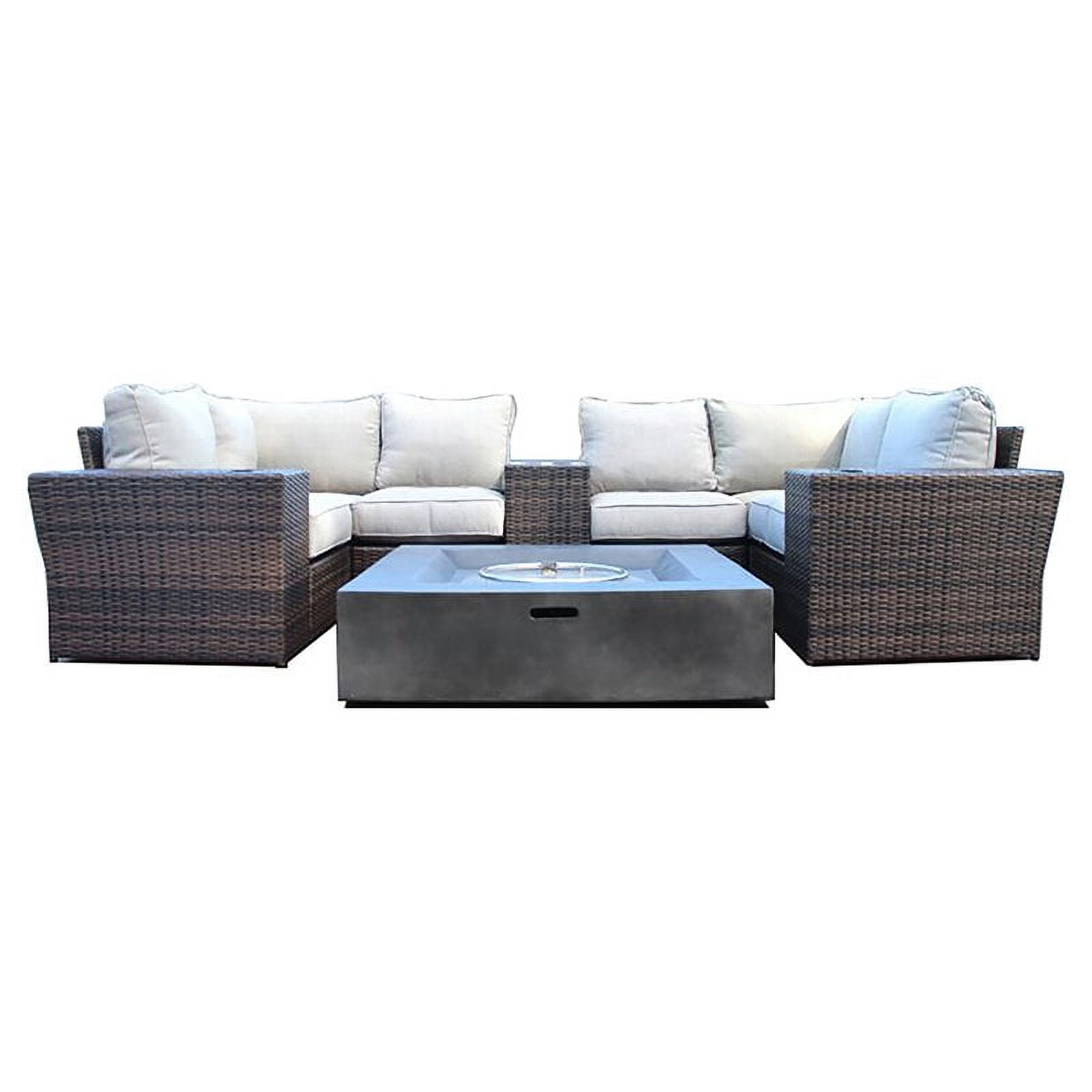 Lucca Wicker All Weather Outdoor Furniture Patio Sofa Set 10piece Fire