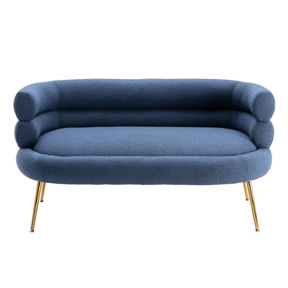 Luccalily Accent Single Sofa Chair,Upholstered Leisure Accent Living Room Chair, Comfy Armchair with Rose Golden Metal Legs,Mid-Century Modern Velvet Single Sofa Chair