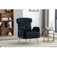 thumbnail image 1 of Luccalily Accent Velvet Wingback Sofa Chair,Upholstered Leisure Accent Living Room Chair,High Wingback Comfy Armchair with Golden Metal Legs,Mid-Century Modern Velvet Chair for Living Room, Bedroom, 1 of 10