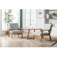 thumbnail image 1 of Luccalily Leisure Chair Set of 2 with Side Table, Mid Century Modern Accent Chair, Wood and Fabric Armchairs Side Chair, Lounge Reading Comfy Arm Chair for Living Room, Bedroom, Office, 1 of 13