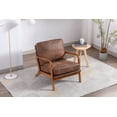 thumbnail image 1 of Luccalily Leisure Chair with Solid Wood Armrest and Feet, Mid-Century Modern Accent chair, for Living Room Bedroom Studio chair, 1 of 11