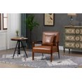 thumbnail image 1 of Luccalily Leisure Chair with Solid Wood Armrest and Feet, Mid-Century Modern Accent chair, for Living Room Bedroom Studio chair, 1 of 12