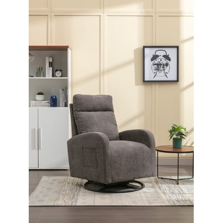 Luccalily Upholstered Swivel Glider.Rocking Chair for Nursery With One Left Bag.Modern Style Sofa Chair