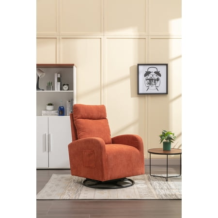 Luccalily Upholstered Swivel Glider.Rocking Chair for Nursery With One Left Bag.Modern Style Sofa Chair