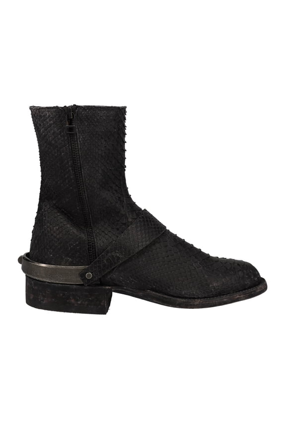 Womens Teresita Python Round Toe Cowboy  Mid Calf Dress Boots