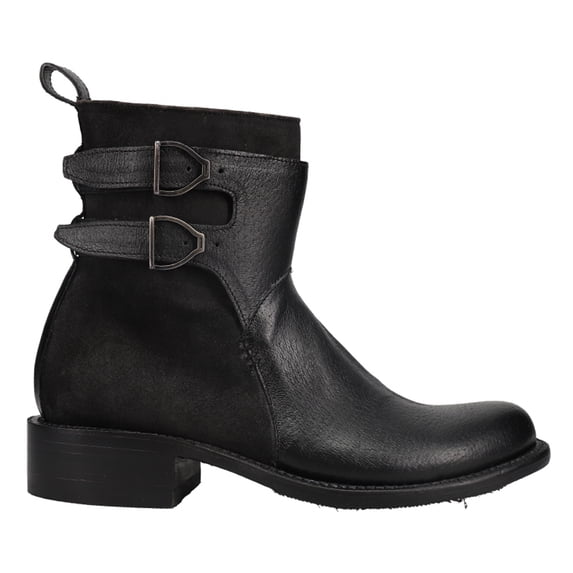 Lucchese Womens Tulia Boarskin Leather Round Toe Motorcycle Casual Boots Ankle Low Heel 1-2"