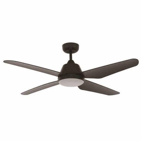 Lucci Air Aria 52" Ceiling Fan with Light and Remote, Modern Black LED Ceiling Fan with Lights, Damp Rated, Indoor/Outdoor Ceiling Fan