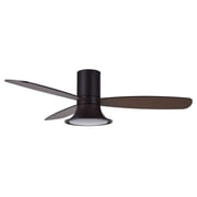 Lucci Air Flusso 52" Flush Mount DC Indoor/Outdoor Ceiling Fan with Light and Remote, Damp Rated, Low Profile Rustic Ceiling Fan