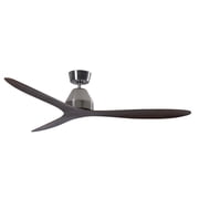 Lucci Air Whitehaven 56" Smart WiFi Indoor/Outdoor DC Ceiling Fan with Remote, Damp Rated, Brushed Chrome with Koa Blades