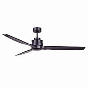 Lucci Air Akmani 60 Modern Black Ceiling Fan with Remote Control, Energy Efficient DC Ceiling Fan, Quiet High Airflow Solid Wood Blades