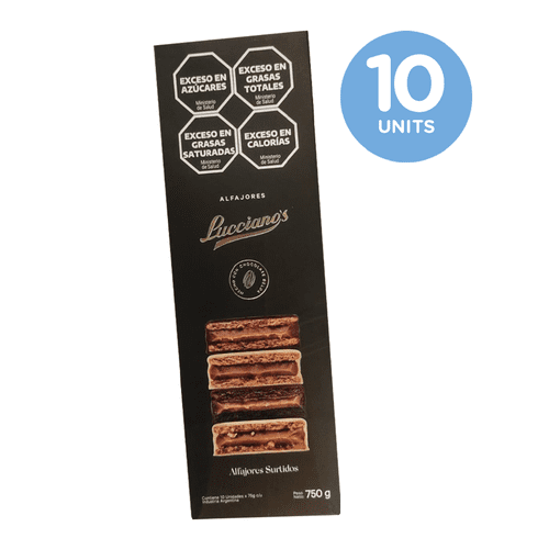 Lucciano's Alfajores Mixed Chocolates With Dulce de Leche x 10 Unit. 750g/1.65lb