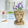 thumbnail image 1 of Luccidy Head Yellow Resin Decorative Goddess Face Planter Pot with Drainage Hole, 1 of 5