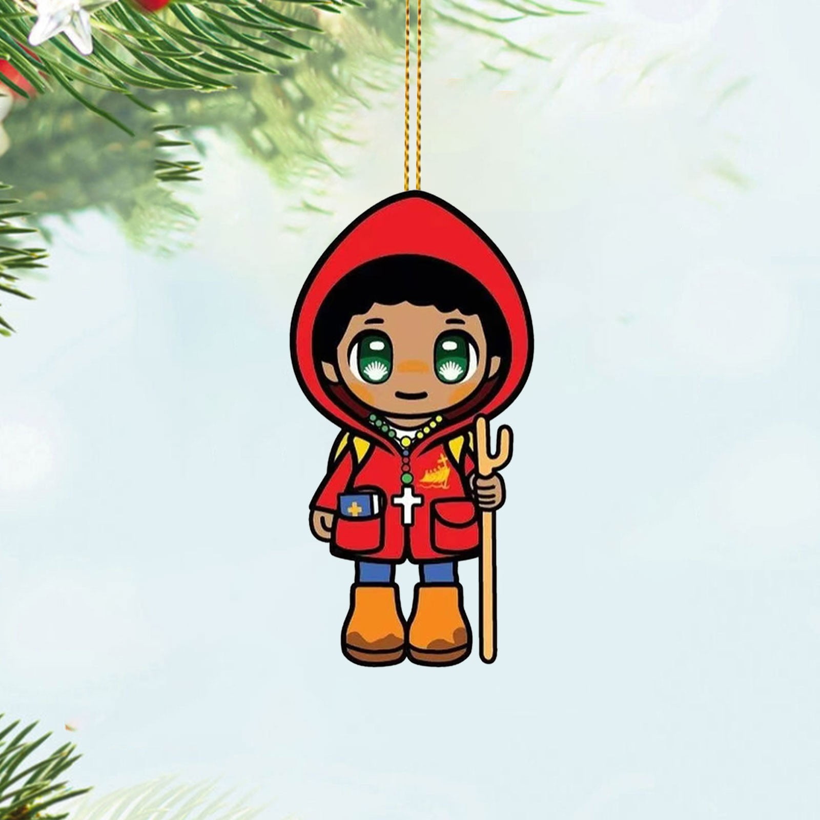 Luce Mascot,2024 Catholic Mascot Christmas Tree Hanging Deco Vatican