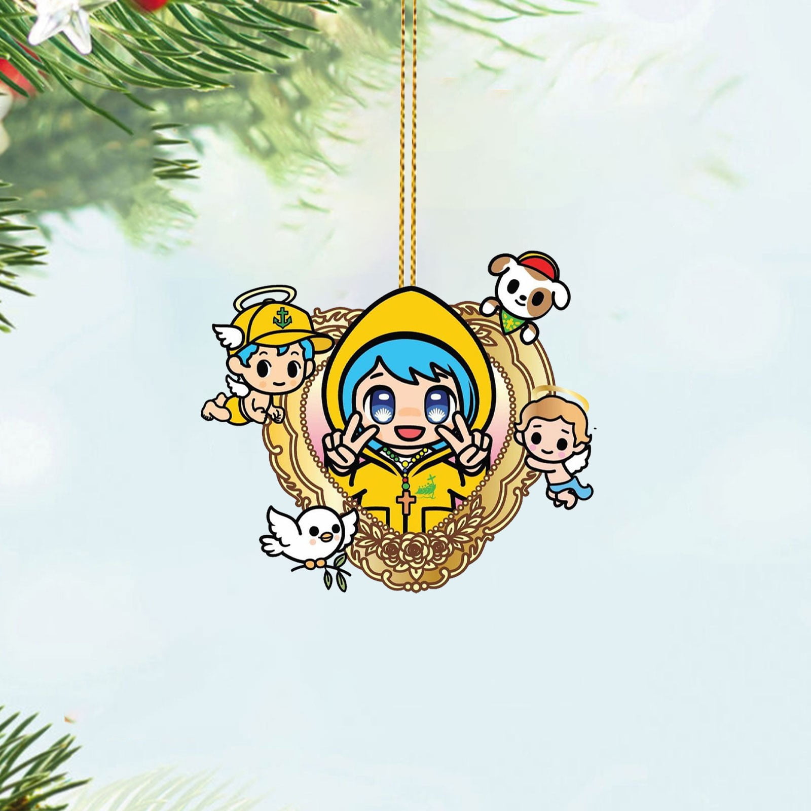 Luce Mascot 2024 Official Catholic Mascot Christmas Tree Pendant