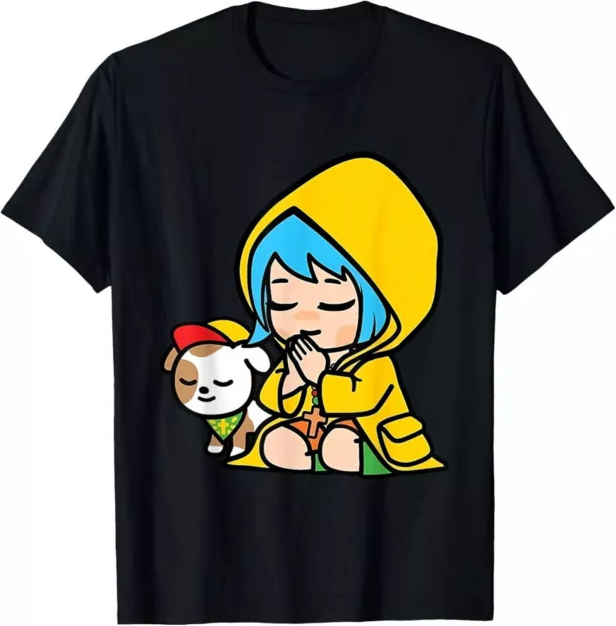 Luce Praying Catholic Pilgrim Vatican Anime Mascot 2025 TShirt