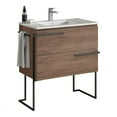 thumbnail image 1 of Lucena Bath Scala 32" Modern Wood Vanity with Legs and Towel Bar in Brown, 1 of 6