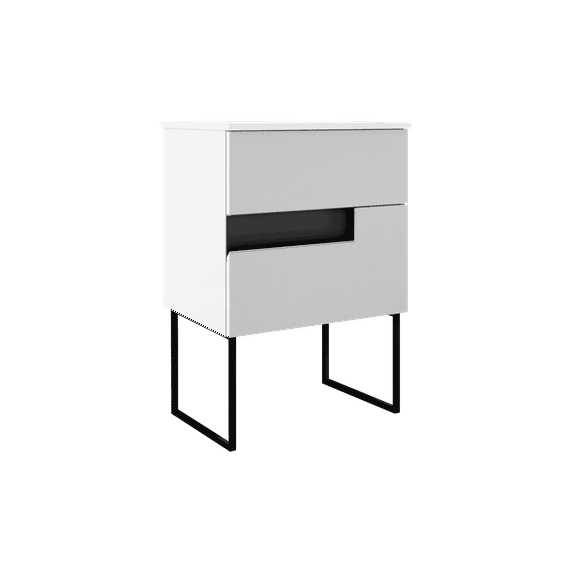 Lucena Bath's 24" Vision Bathroom Vanity with Ceramic Sink, Wall-Mounted Design, Ample Storage, Easy Installation, and Wear-Resistant, Contemporary Style – Ideal for Bathroom Décor