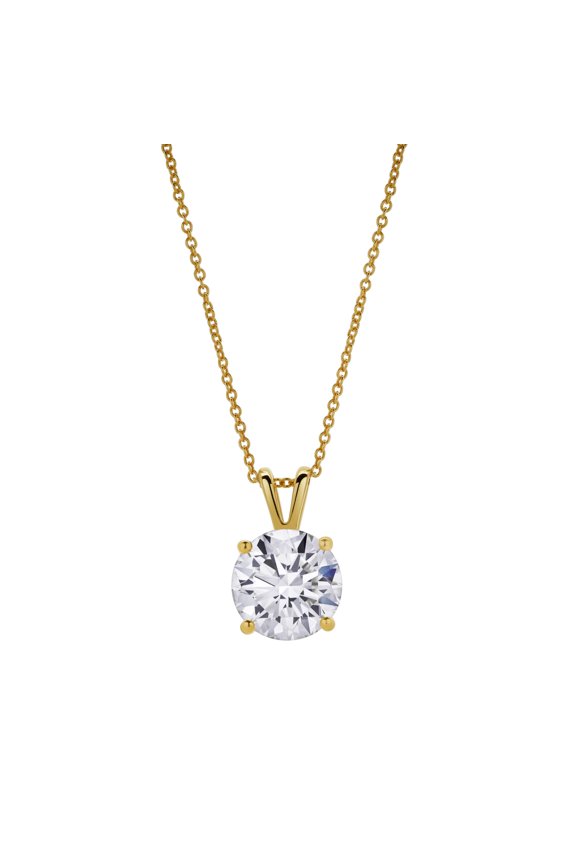 Lucent 14K Gold Round Lab Grown Diamond Pendant - 2.5 Ct
