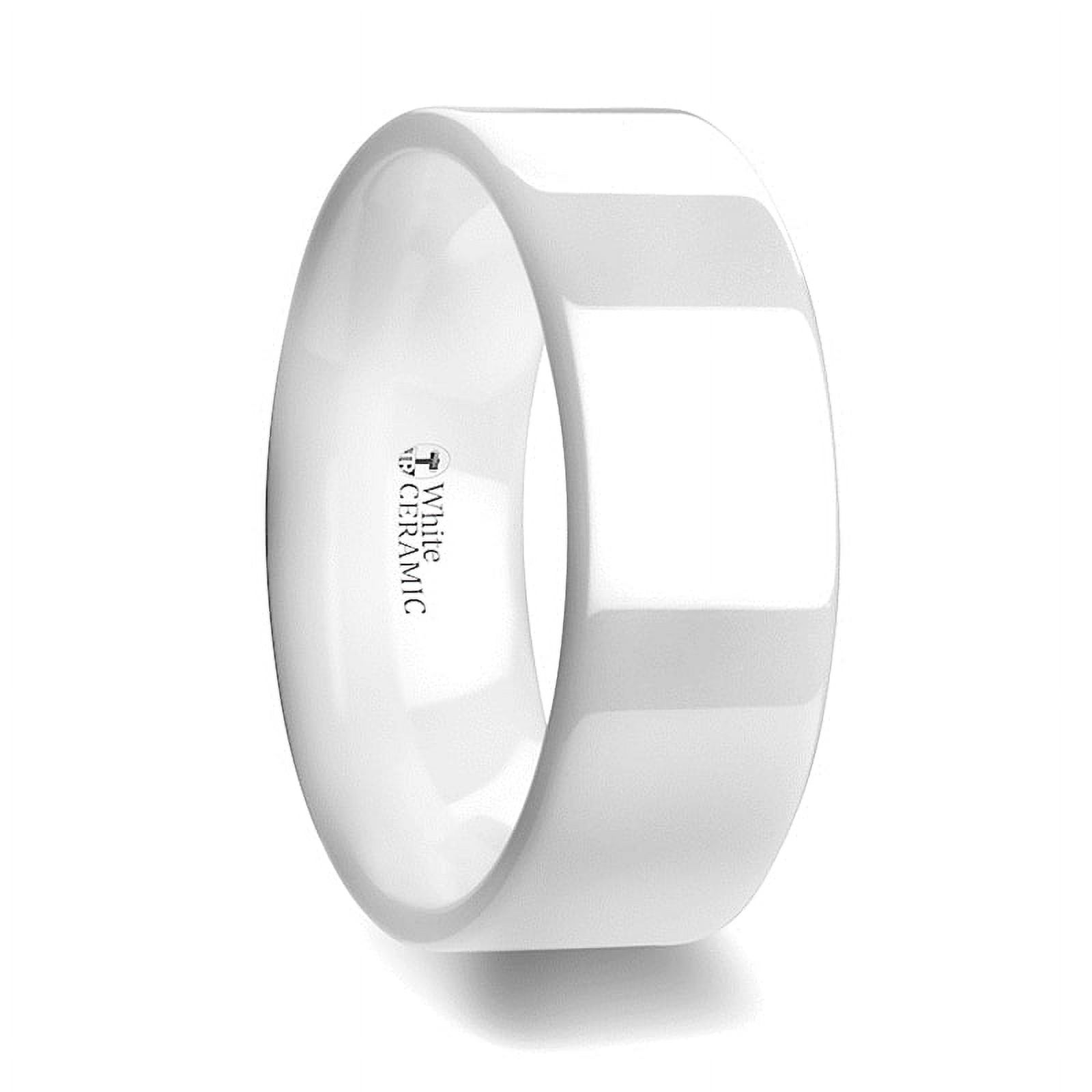 Lucent Flat Polish Finished White Ceramic Wedding Ring - Walmart.com