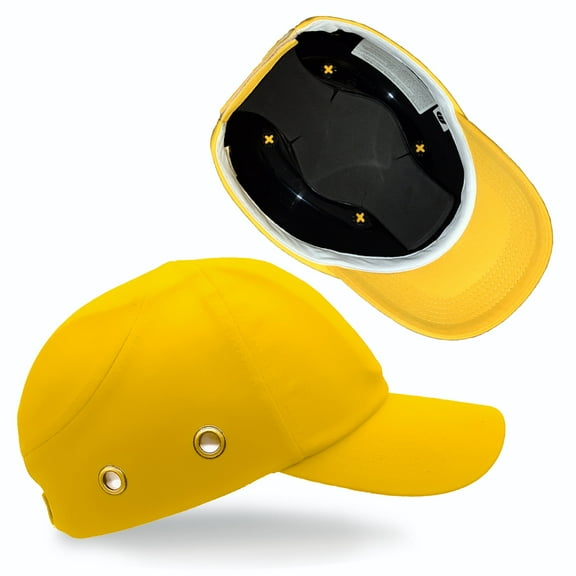 Lucent Path Yellow Baseball Bump Caps - Lightweight Safety Hard Hat Head Protection Cap