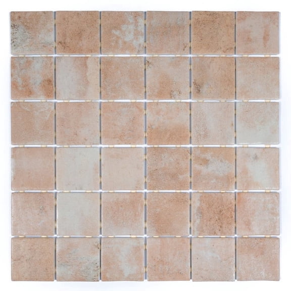 Lucenza 12x12 in. Clay Beige Matte Recycled Glass Uniform Square Mosaic Wall and Floor Tile (10.6 sq ft/case, 10-Pack)