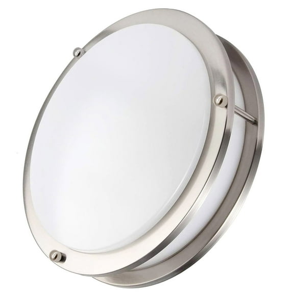 Lucere 10" LED Dual Ring Ceiling Light, Dimmable Flush Mount Light, 3000K Warm White, Brushed Nickel Finish, 16W, 1120LM, cETL Certified for Hallway, Walk-in Closet, Laundry Room