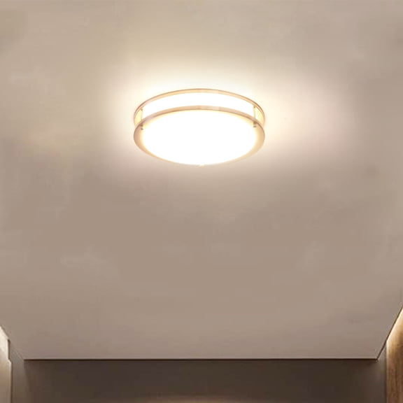 Lucere 14” LED Dual Ring Ceiling Light, Large Dimmable Flush Mount Light, 3000K Warm White, 24W, 1680LM, Brushed Nickel Finish, Modern Round Ceiling Light for Bedroom, Kitchen, Living Room